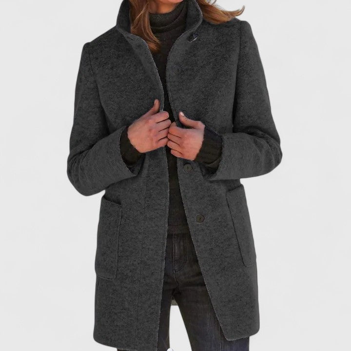 Classic mid-length coat for women | Loraviennea