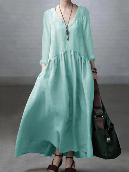 Simple Loose V-Neck Everyday Dress Chic for Women | Arlena
