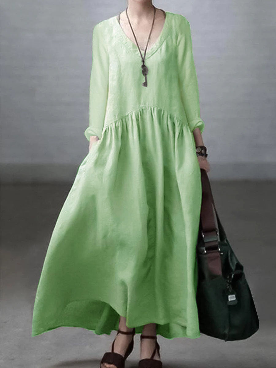Simple Loose V-Neck Everyday Dress Chic for Women | Arlena