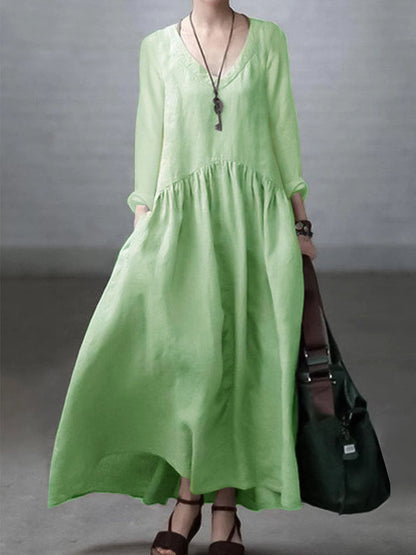 Simple Loose V-Neck Everyday Dress Chic for Women | Arlena