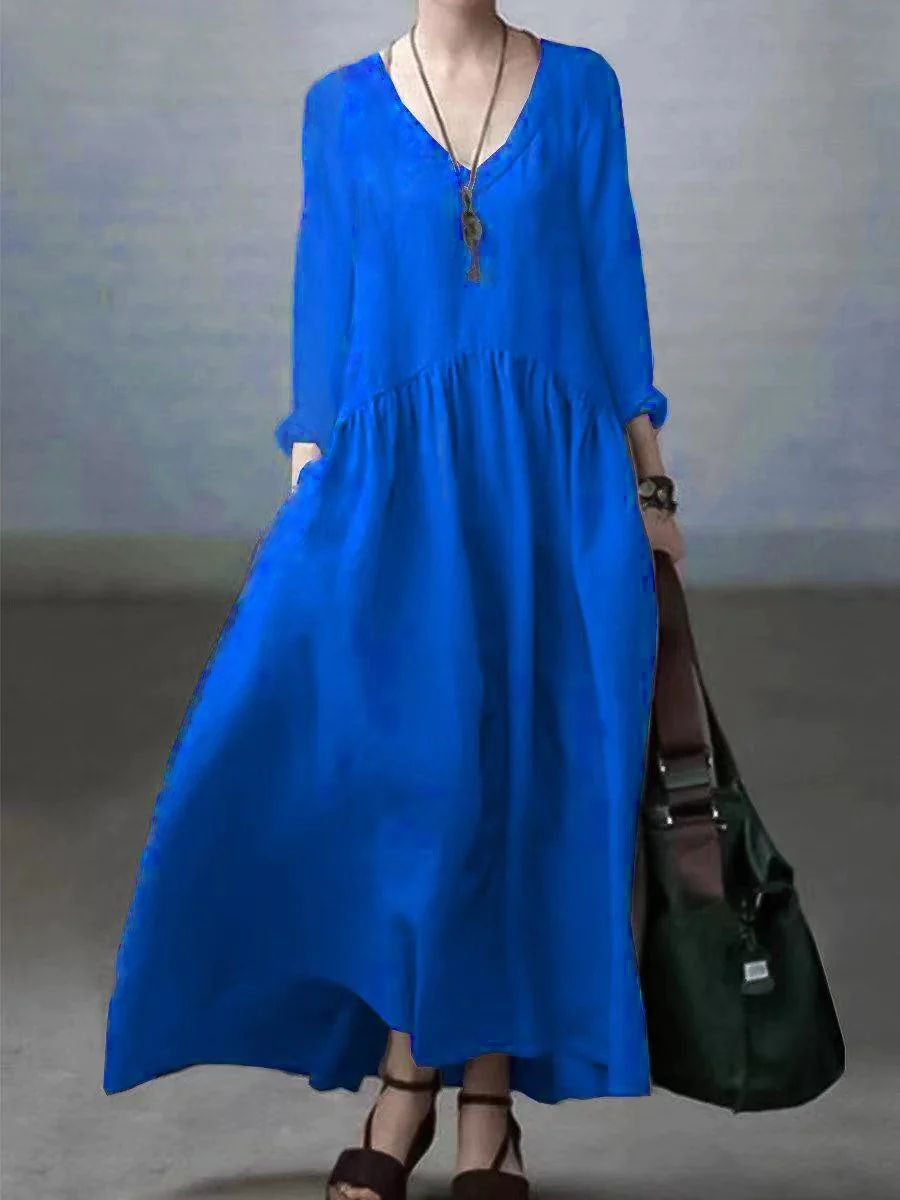 Simple Loose V-Neck Everyday Dress Chic for Women | Arlena