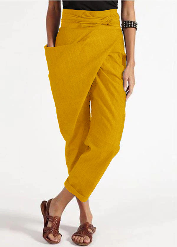 Grey Asymmetrical High-Waist Harem Pants Versatile For Women | Kaelis
