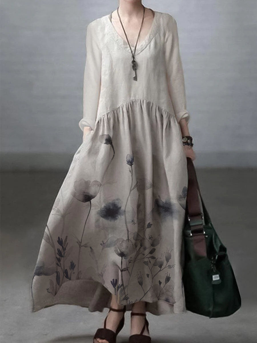 Simple Loose V-Neck Everyday Dress Chic for Women | Arlena