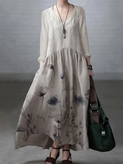 Simple Loose V-Neck Everyday Dress Chic for Women | Arlena