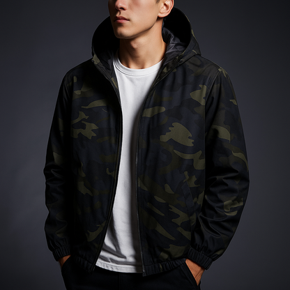 Lightweight camo hooded full-zip jacket for men | Ranger -4