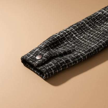Houndstooth button shacket for men | Arden
