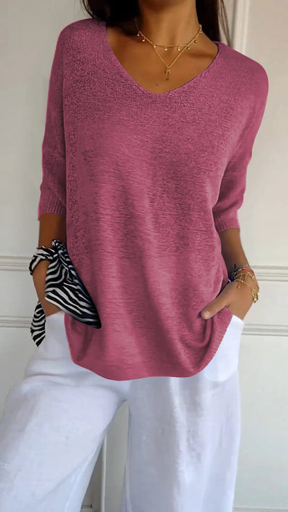 Timeless V-neck everyday casual top for women | Jill -3