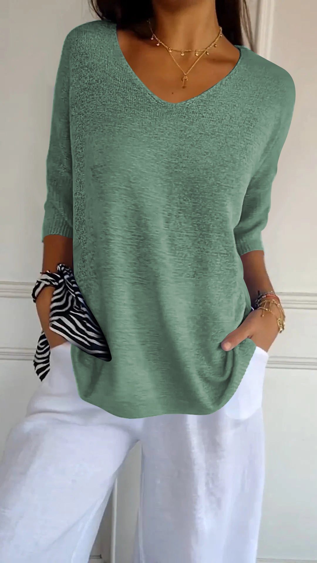 Timeless V-neck everyday casual top for women | Jill -10