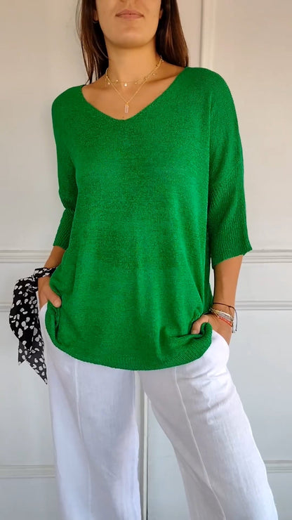 Timeless V-neck everyday casual top for women | Jill -7