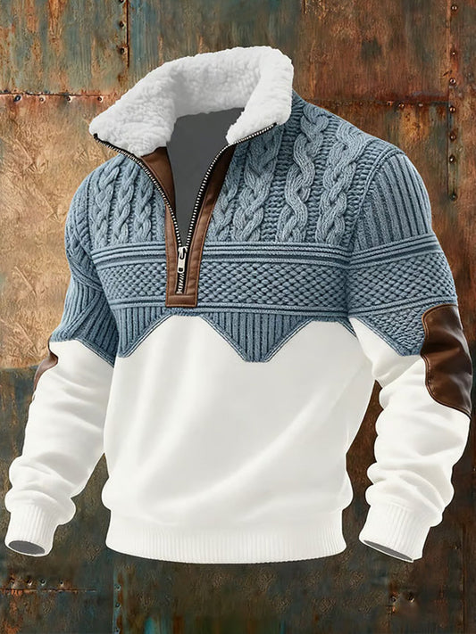 Stylish casual sweater with half-zip collar for men | Arven