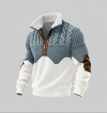 Stylish casual sweater with half-zip collar for men | Arven