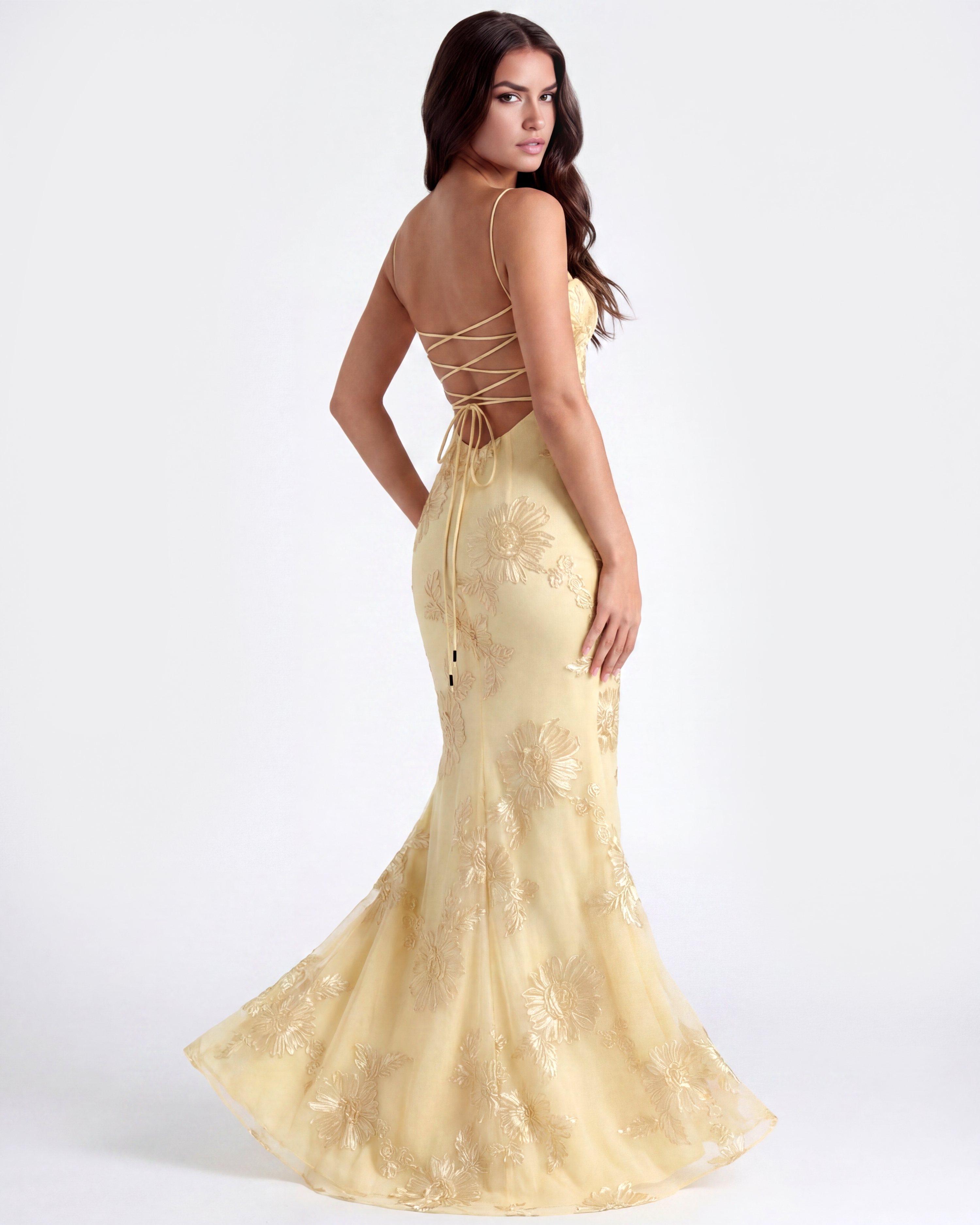 Floral mesh corset maxi dress for women | Celeste