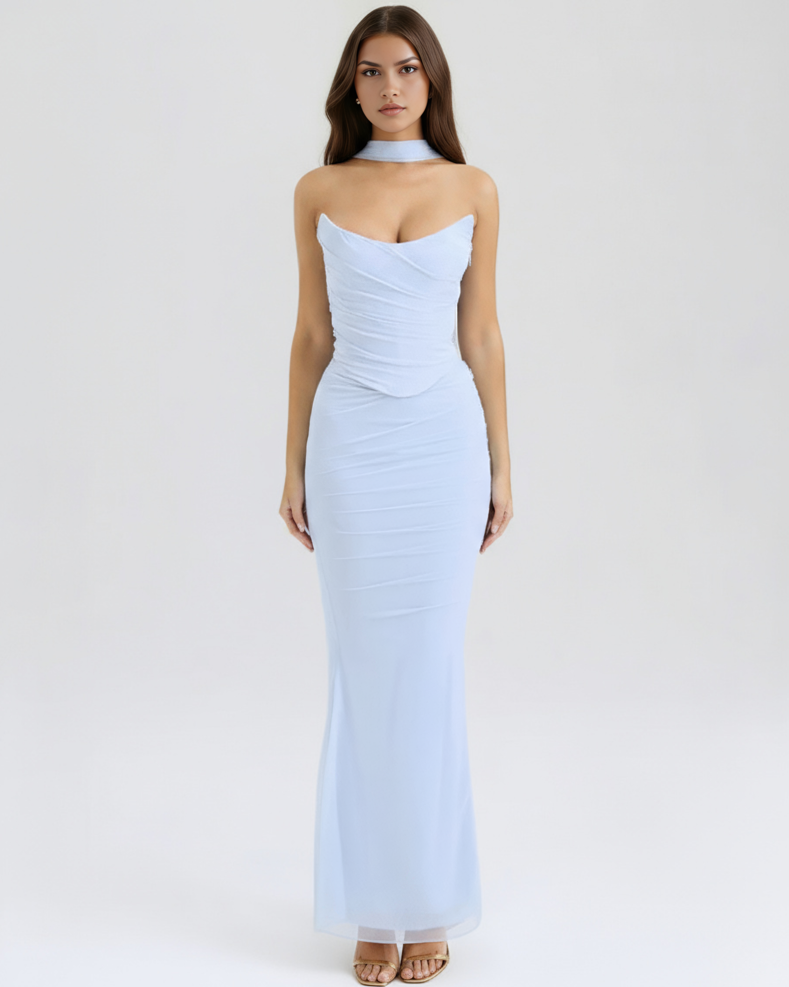 Elegant halter corset maxi dress for women | Malu