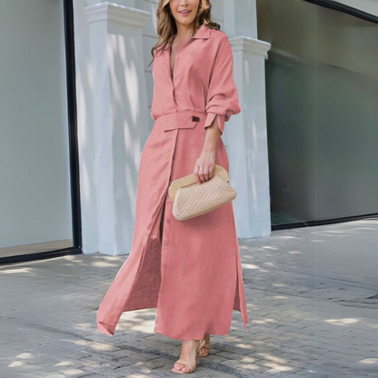 Elegant V-neck flowing maxi dress Chic for Women | Jeanara Soleil