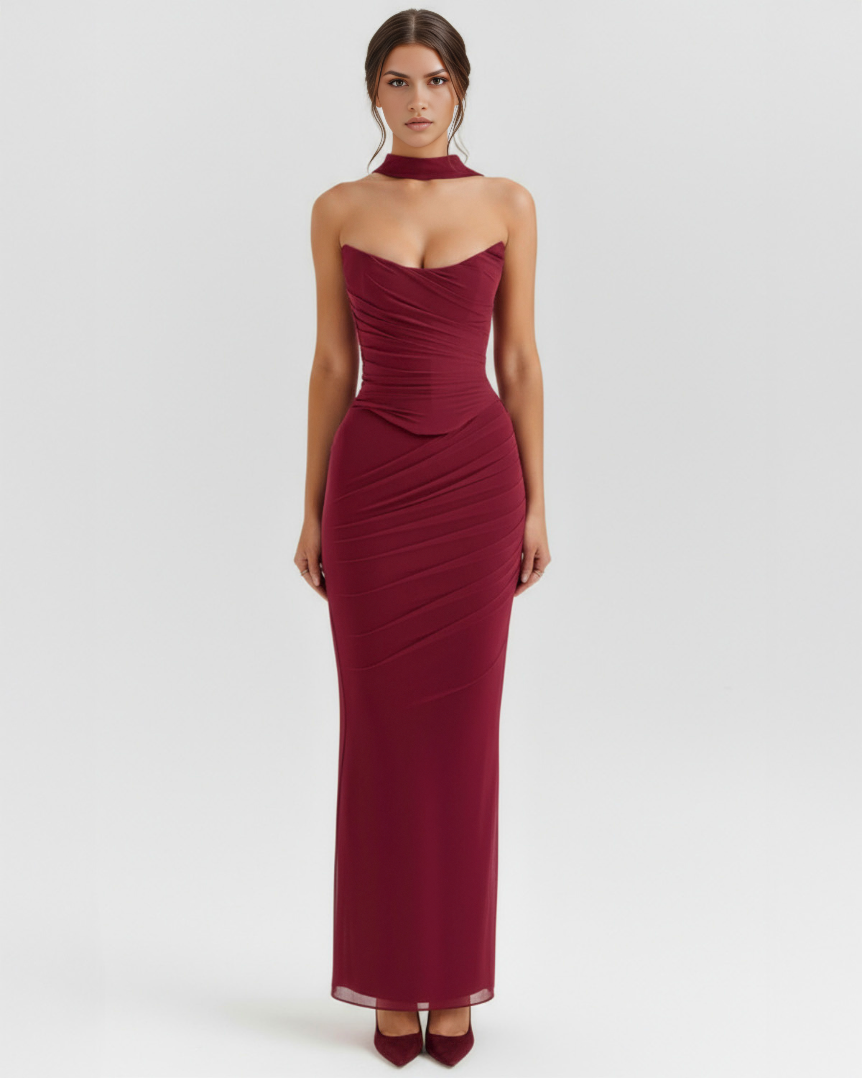 Elegant halter corset maxi dress for women | Malu