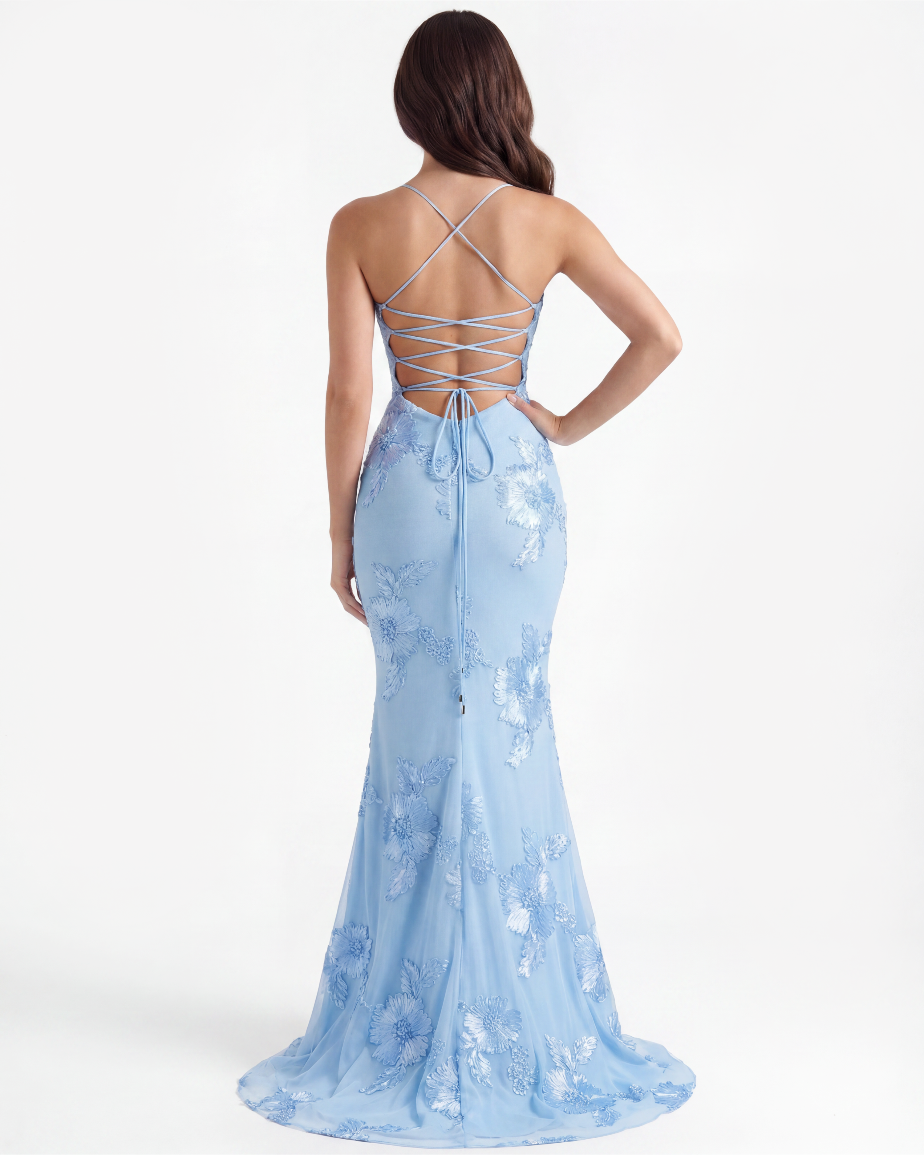 Floral mesh corset maxi dress for women | Celeste