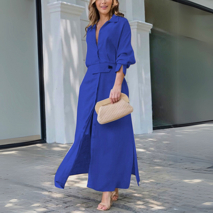 Elegant V-neck flowing maxi dress Chic for Women | Jeanara Soleil