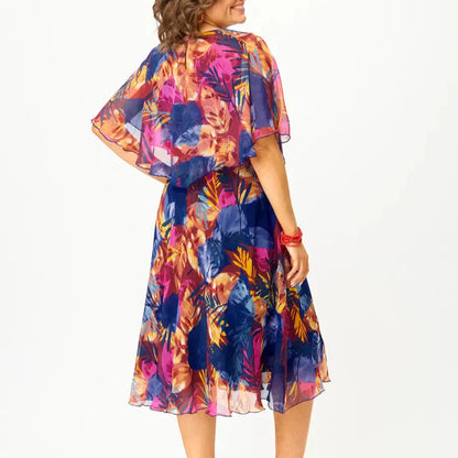 Comfortable relaxed everyday chiffon dress for women | Barbara -5