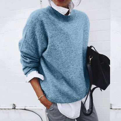 Elegant classic round-neck knit sweater Cozy for Women | Elena Grace
