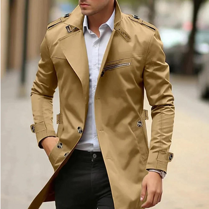 Classic double-breasted trench coat for men | Alarion