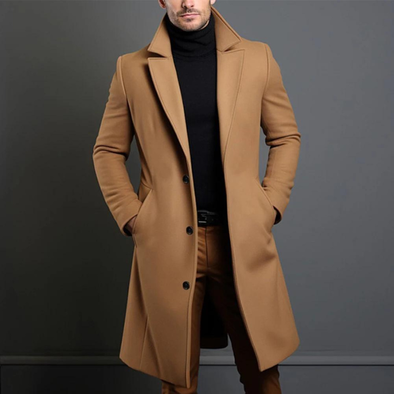 Classic tailored winter coat with regular fit Stylish for Men | William Noir