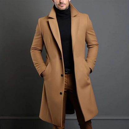 Classic tailored winter coat with regular fit Stylish for Men | William Noir