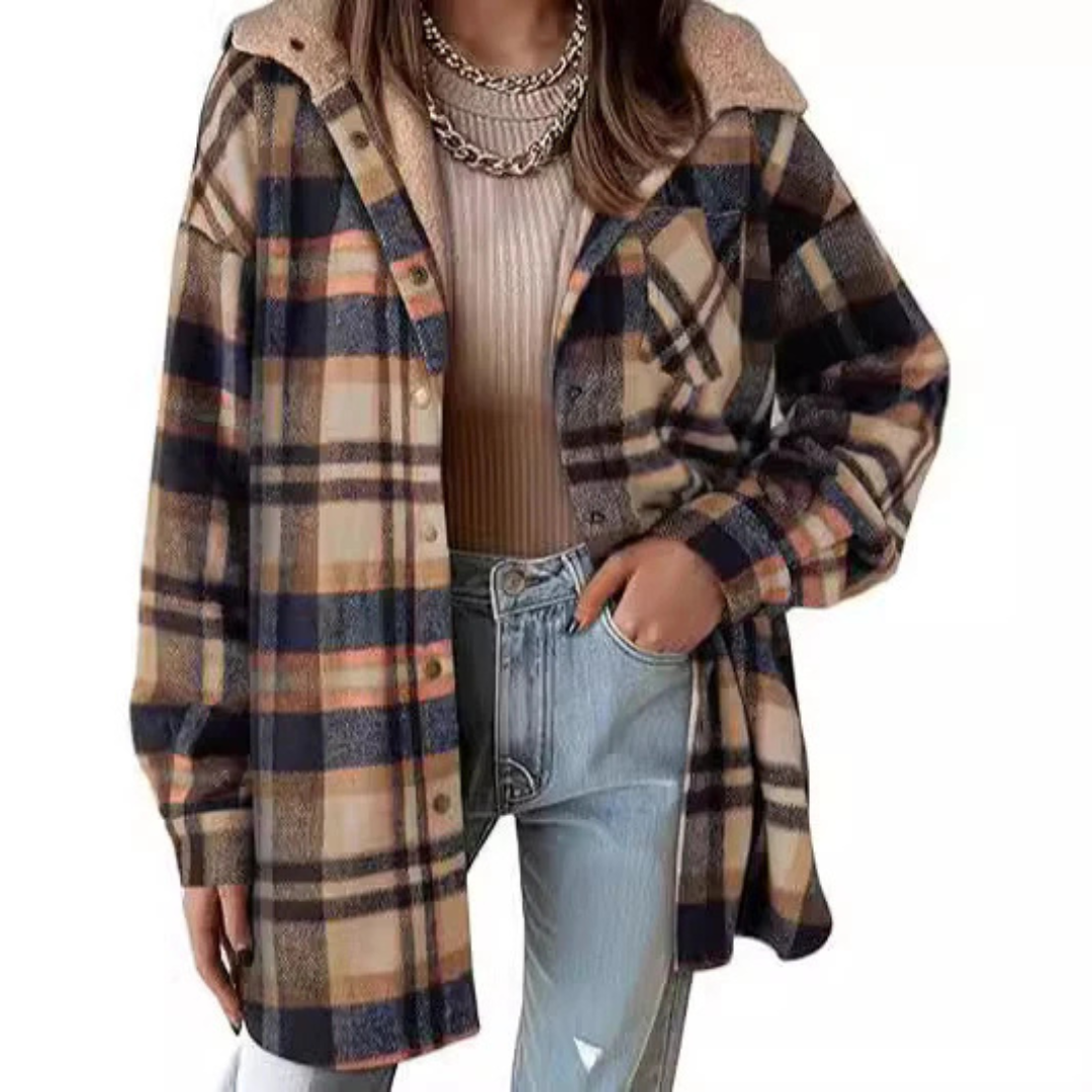 Hooded plaid jacket for women | Tallulah