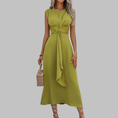 Sleeveless round neck maxi dress for women | Reese