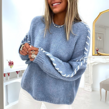 Round neck long sleeve sweater for women | Tally
