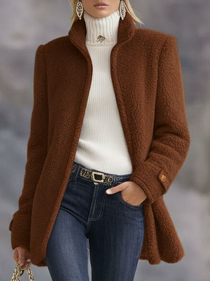 Vintage-inspired zip-up fleece jacket for women | Rosmelle -5
