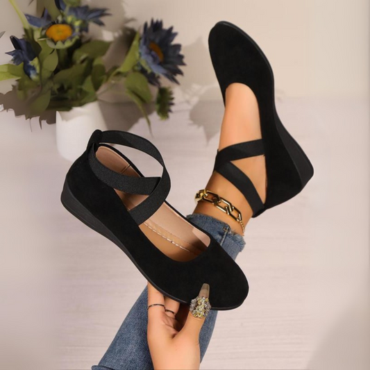Closed-toe wedge ballerina shoes for women | Calerinne