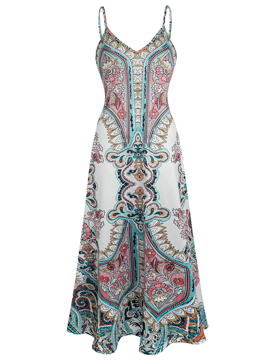 Boho floral sleeveless dress for women | Ottilie
