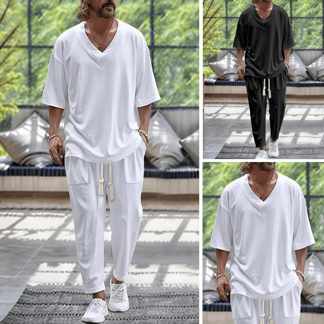 Relaxed fit two-piece outfit set for men | Kaelen
