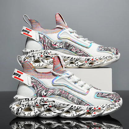 Street-style splattered-sole everyday trainers for men | Rebel Pulse -12