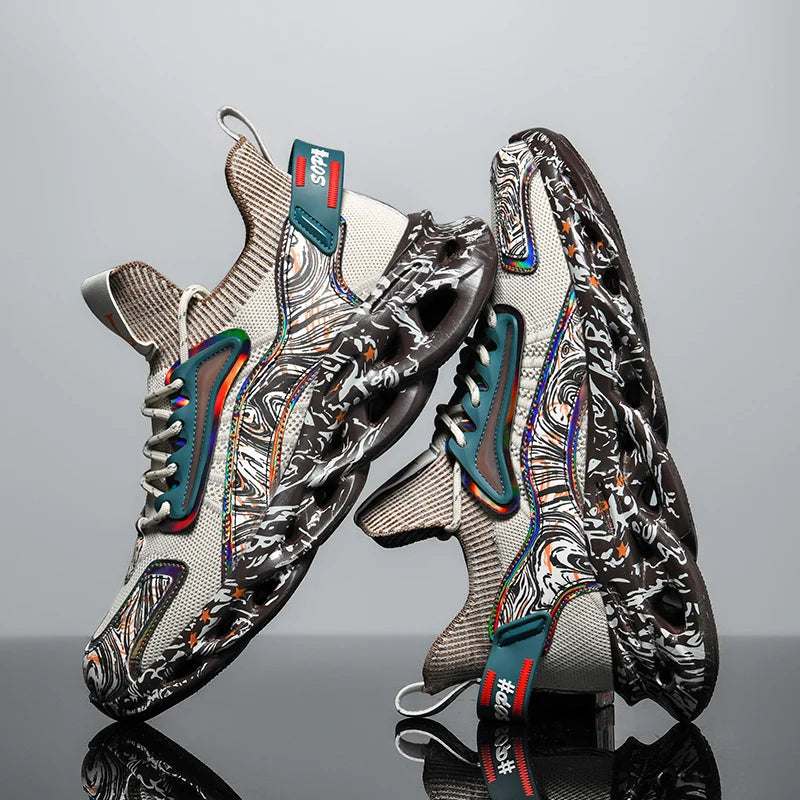 Street-style splattered-sole everyday trainers for men | Rebel Pulse -6