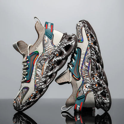 Street-style splattered-sole everyday trainers for men | Rebel Pulse -6