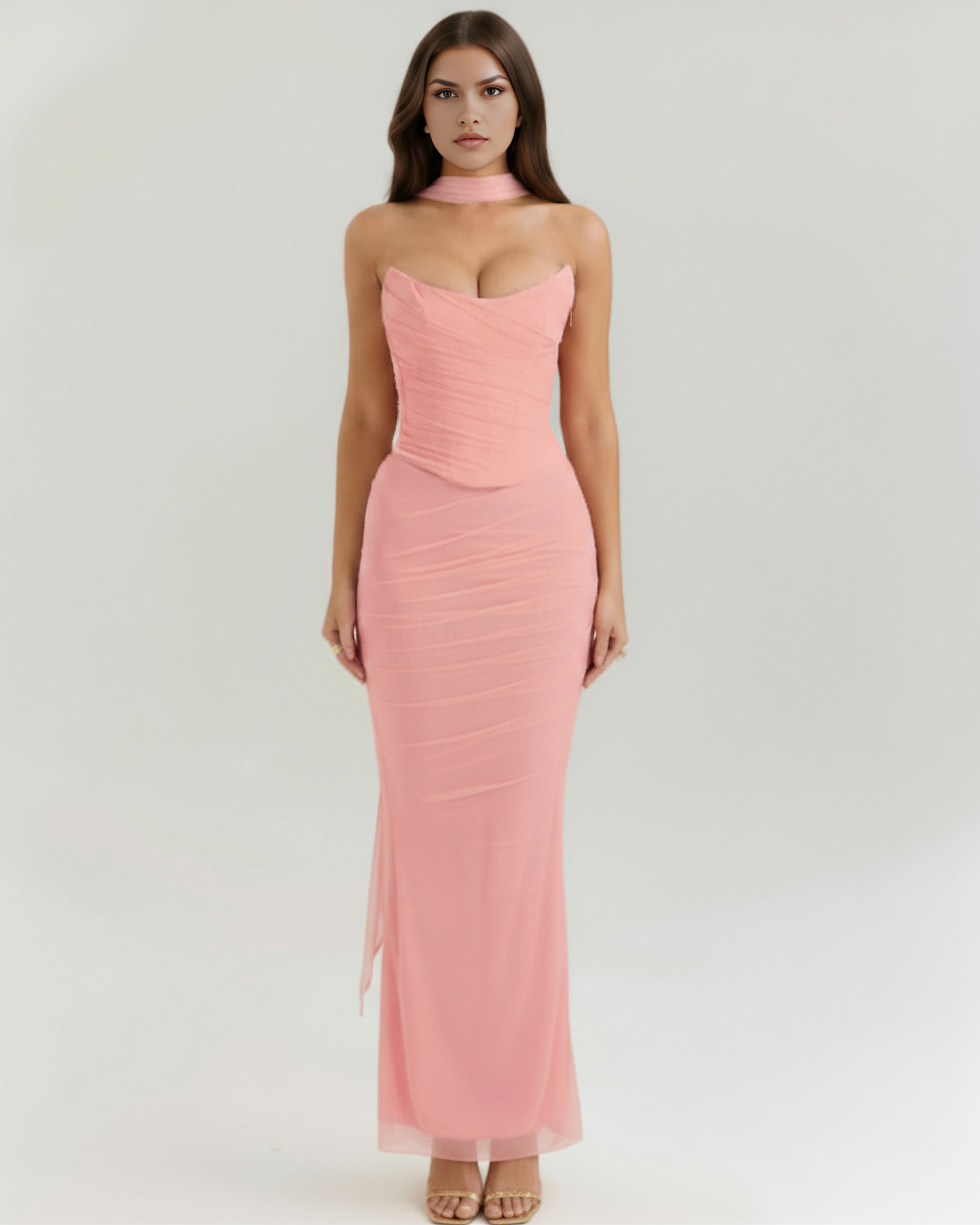 Elegant halter corset maxi dress for women | Malu