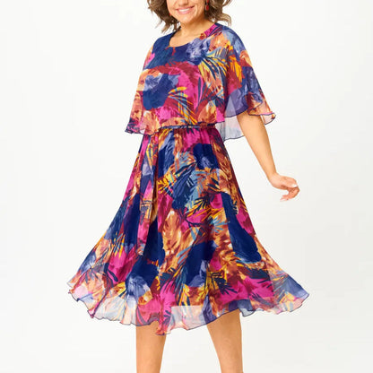 Comfortable relaxed everyday chiffon dress for women | Barbara -3