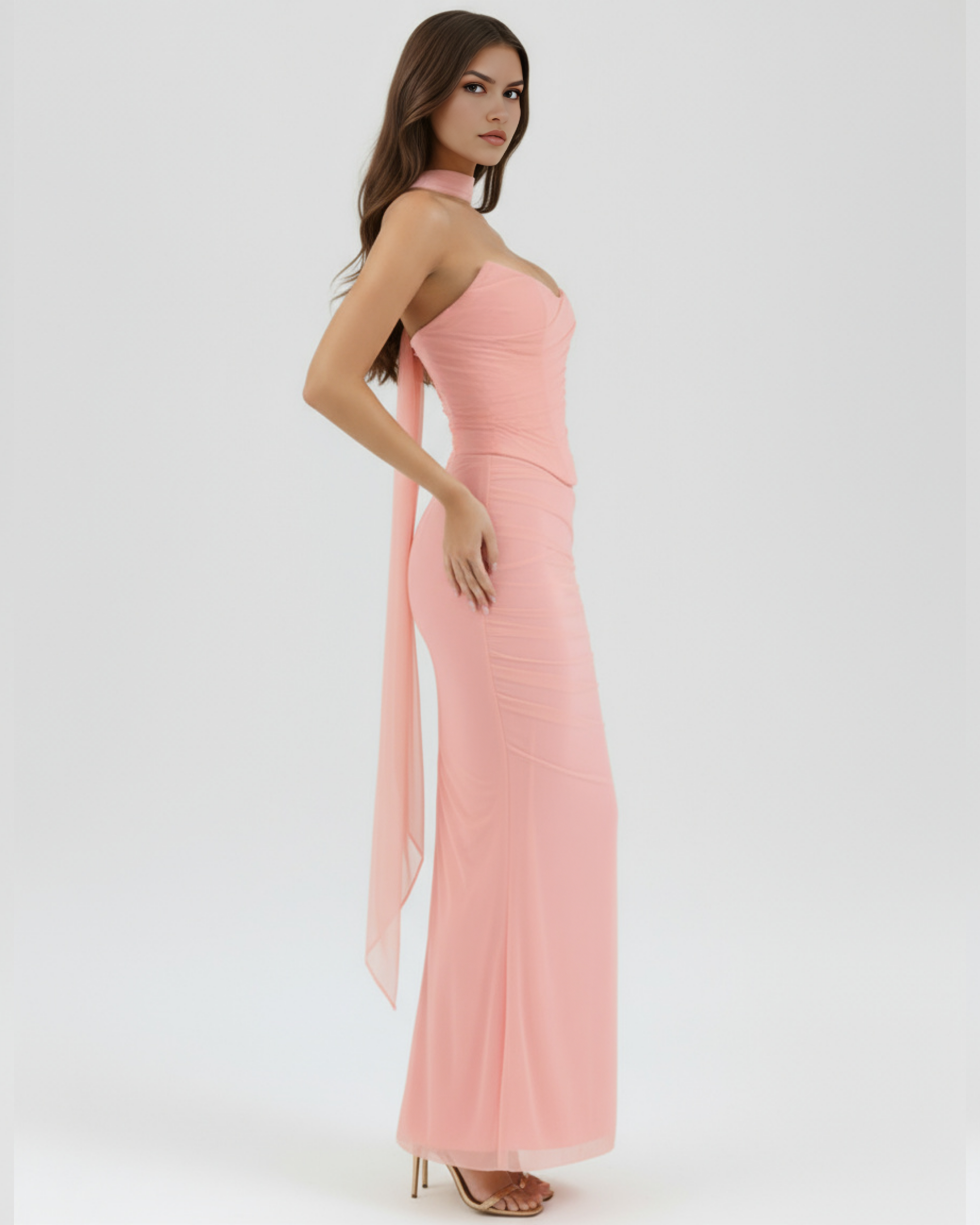 Elegant halter corset maxi dress for women | Malu