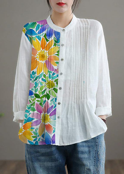 Organic White Linen Shirt Tunic Classic for Women | Celestine