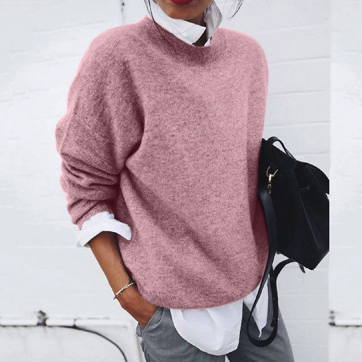 Elegant classic round-neck knit sweater Cozy for Women | Elena Grace