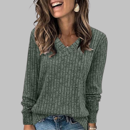 V-neck long sleeve top for women | Deri