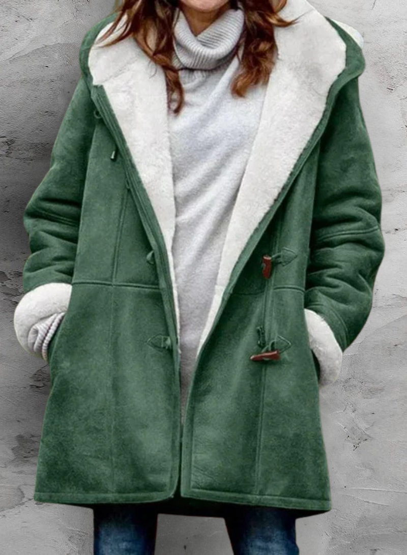 Hooded toggle winter coat for women | Arwelyn