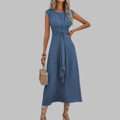 Sleeveless round neck maxi dress for women | Reese