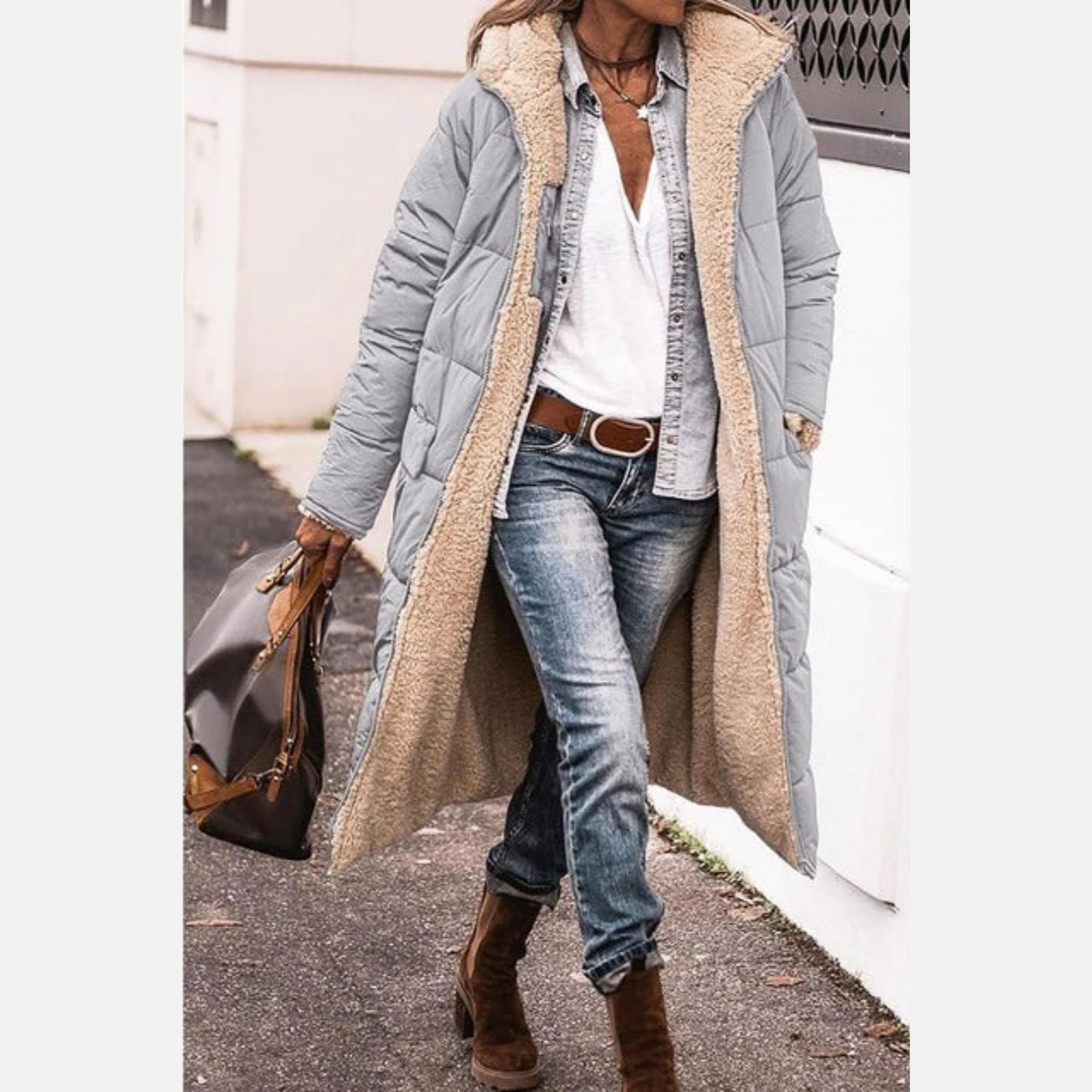 Reversible long coat for women | Amelia
