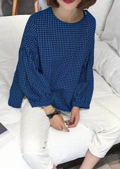 French Plaid Asymmetrical Blouse Chic for Women | Mirelune