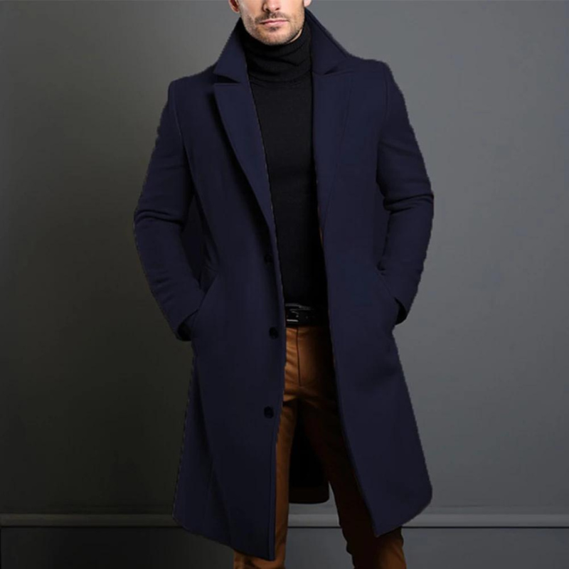 Classic tailored winter coat with regular fit Stylish for Men | William Noir