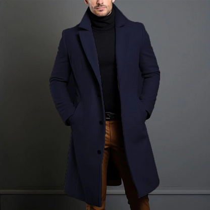 Classic tailored winter coat with regular fit Stylish for Men | William Noir