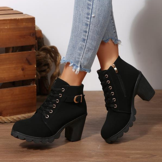 Chunky lace-up ankle boots for women | Katni