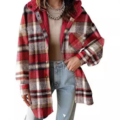 Hooded plaid jacket for women | Tallulah